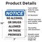 Signmission No Alcohol Or Drugs Allowed, 7 in W x Rectangle, Aluminum OS-2PACK-NS-A-710-V-16001 - alternate 2